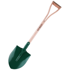 상신 상록표 막삽 둥근삽 고강도 열처리 담금질 참나무자루 농업용 원예삽, 1개