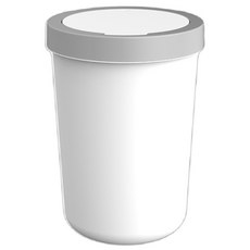 프라템 플랫 원터치 원형 휴지통, 화이트