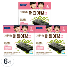 베베쿡 처음 먹는 어린이 김 15g, 핑크솔트, 6개