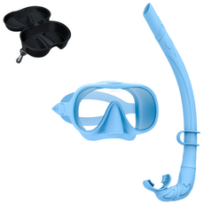 올팜 소프트&롤링 스노클링 마스크 세트, 파스텔 블루