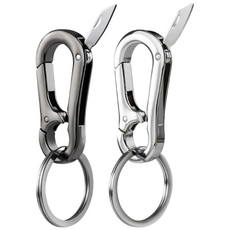 와글하우스 럭셔리 열쇠고리 자동차 키홀더 키링, C키링나이프형, 2종(실버+그레이), 1개