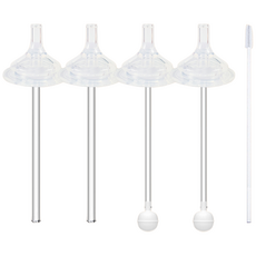 베베온 교체용 빨대세트 2팩(4세트)/모윰 더블하트 유미 그로미미 젖병 호환, 세척솔1개, 1세트, 와이드,추빨대