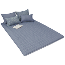 홈홈 꽃안꽃밖 누빔 온수매트커버 전기장판 통세탁 맞춤가능, 꽃밖_블루