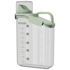 반려동물 투명 밀폐 진공보관 사료통, 2000ml, 02_연초록, 1개