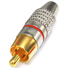 금도금 RCA 바나나플러그 6mm 오디오 비디오, 1개, 수 빨강
