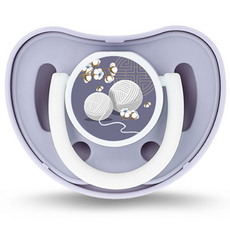 쁘띠누베 국내 제조 실리콘 명주실 공갈 젖꼭지, 1단계(0~6개월), 퍼플, 1개
