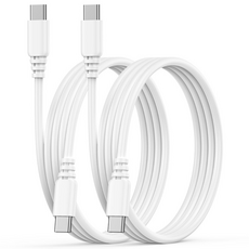 ANNIBER 단선없는 마카롱 PD 60W C to C타입 초고속 충전케이블, 화이트, 2개, 1.2m