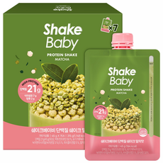 쉐이크베이비 단백질 쉐이크 파우치 말차맛, 45g, 7개
