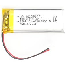리튬폴리머 리포배터리 건전지 충전 3.7v 1000mAh 102050, 1개, 1개입