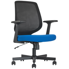 일본정품브랜드 OFFICE . STAR SMALL 사무용 의자 회의실용 학생용 컴퓨터 메쉬 체어, 흑색 + 흑색 + 청색