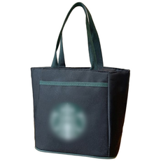 모던 그린라인 보냉가방 출근 도시락백 감성 피크닉 토트백 사계절용 데일리백, 블랙, 1개