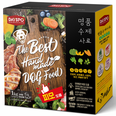 데이스포 반려견 전연령용 녹황색식단 수제사료, 양, 1kg, 1개