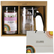 優質泡茶禮盒, 茉莉花茶+茶壺+購物袋, 1盒