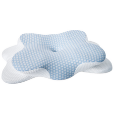 WAP 경추 지지 여름용 냉감 수면 메모리폼 거북목 나비잠 베개, 1개, 블루