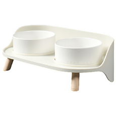 Spencer寵物現代雙餐桌, 白色的, 1個