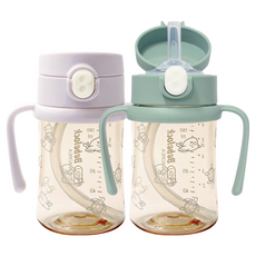 [새지않는 빨대컵]베베락 PPSU 원터치 빨대컵 210ml 2P, IWA 빨대컵 210(라벤더1P+딥그린1P), 1개