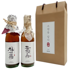 소담 참기름 들기름 설날 선물세트 350ml+350ml 1세트, 외국산 참기름+들기름 세트, 1개, 350ml