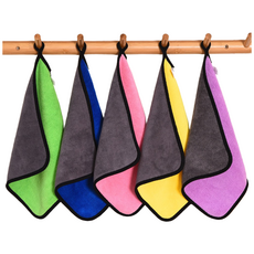 [초특가] 극세사 수건 피싱 타올 낚시 수건 양면 극세사 다용도 차량 세차 타월 고리형, 3개, 혼합색상