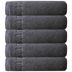 융풍 수건 호텔수건 60수 고급수건 절묘한 편지 자수 타올, 다크그레이, 5개