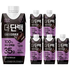 빙그레 더단백 드링크 프로틴음료 다크초코 6개, 330ml