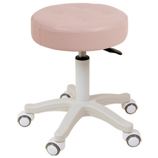 AWC 포그니 바퀴 보조의자 오피스 미용실 병원 바퀴의자 원형 회전 보조 바퀴 의자 원형스툴, 인디핑크, 1개