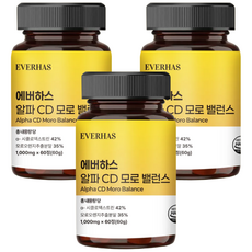 에버하스 알파CD 모로 밸런스 식약청인증 HACCP, 3개, 60정