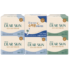 디어스킨 에어엠보 생리대 날개형 중형 16p 3팩 + 대형 14p 2팩 + 슈퍼롱 8p, 1세트