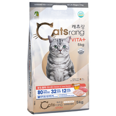 캐츠랑 전연령 비타플러스 건식사료, 닭+참치, 5kg, 1개