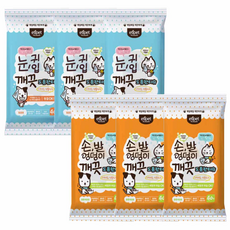 도톰한 강아지 고양이 반려동물 물티슈 40매 엉덩이 티슈 3개+ 눈물 티슈 3개 총 6개 묶음, 40개입