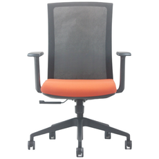 일본정품브랜드 OFFICE . STAR ENE-X 사무용 의자 회의실용 학생용 컴퓨터 메쉬 체어, 흑색 + 흑색 + 주황색