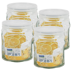 글라스락 사각 캐니스터 밀폐용기 1.5L 4조, 4개