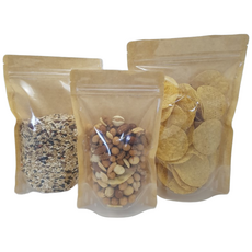 바이올팩키지 크라프트 스탠딩지퍼백 대(18x26) 100매, 대(L), 100개, 1개