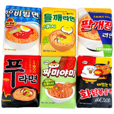 라면 패러디 스퀴시 6종 1세트 말랑이, 혼합, 1개