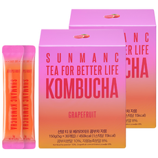SUNMANC 康普茶沖泡粉隨身包 葡萄柚口味, 5g, 30條, 2盒