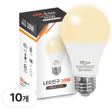닥터룩스 LED 전구 10W, 10개, 전구색