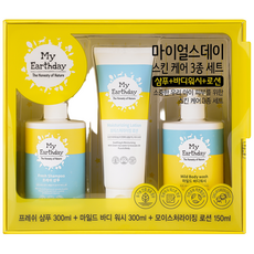 My Earthday 溫和沐浴乳 300ml+保濕乳液 150ml+清新洗髮精 300ml組, 1組