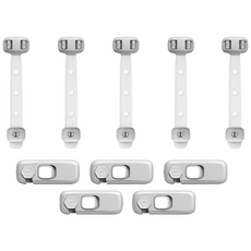 두둥탁 다용도 서랍 안전 잠금 장치 클립 밴드형 그레이, 10개