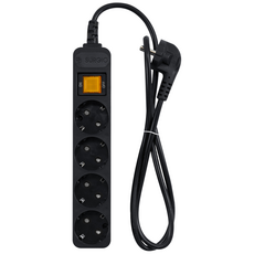 4구접지(10A) 블랙, 1.5m, 1개