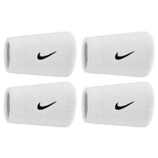 나이키 스우시 더블와이드 손목밴드, 4개, 화이트+화이트