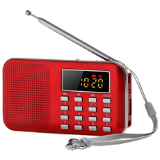 H-218 효도 라디오 휴대용 소형 MP3 충전식 등산용 미니 트롯 트로트, 검정