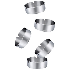 LYRHIX 업소용재떨이 업소용재털이 평탄도스테인리스재떨이 모던룸그래픽미니멀리즘재떨이 레스토랑바카페에적합한5가지팩으로집안의다양한공간에어울립니다 크리스마스 선물, 5개, 실버