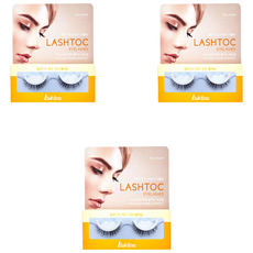 LASHTOC 免膠水重複黏貼假睫毛, 迷人纖長款, 3組