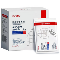 1988Life 패딩 물티슈 의류 얼룩 제거 휴대용 30매, 1세트, 화이트