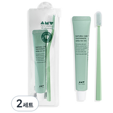 AMONVIE 便攜式牙膏牙刷2件組, 2套, 50g