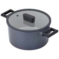 PN풍년 인덕션 마레 히트팟 깊은 양수 냄비 + 뚜껑 세트, 24cm, 블랙 + 그레이, 1세트