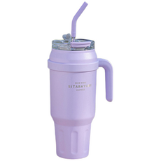 FOCUS 빅메가1400ML 초대용량 텀블러 듀얼음수 이중진공 빨대 보온 보냉 스텐 콜드컵, SITARAYURI1400텀블러-퍼플, 1개