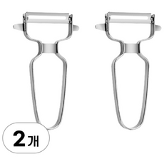1+1 스텐 양날 필러 감자칼 채칼 야채 깎는 칼 양배추 사과 당근 껍질칼 y 형 감자 무 깍기 체칼, R89127S(2개입, 1세트