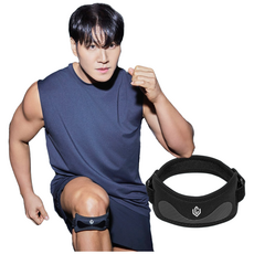 [셀버린 무릎스트랩] 러닝 마라톤 등산 크로스핏 헬스 배드민턴 스쿼시 슬개건 슬개골보호대, 블랙, 1개