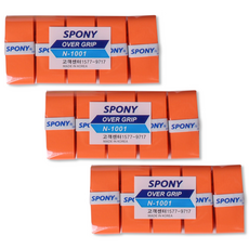 스포니 배드민턴 테니스 소프트핏 오버그립 테이프 10P, 오렌지, 3개