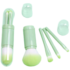 Deeptok 美妝 4合1 刷具組 CP031, 綠色(刷具), 透明(蓋子), 1個